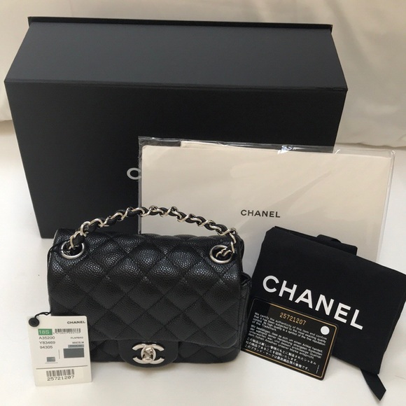 💰SOLD💰💯AUTHENTIC CHANEL MINI SQUARE CAVIAR - Picture 7 of 7